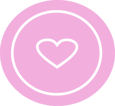 Mysticker Pink Heart Circle Button Cute Adorable Sweet - Cute Heart Circle Icon Png (383x354), Png Download