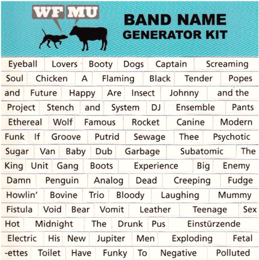 Wfmu's Band Name Generator Magnet Kit - Wfmu (600x600), Png Download