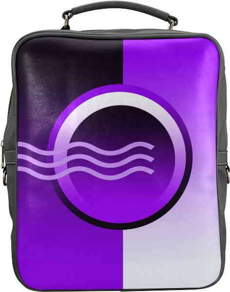 Purple Circle Button Book Bag Square Backpack - Briefcase (800x800), Png Download