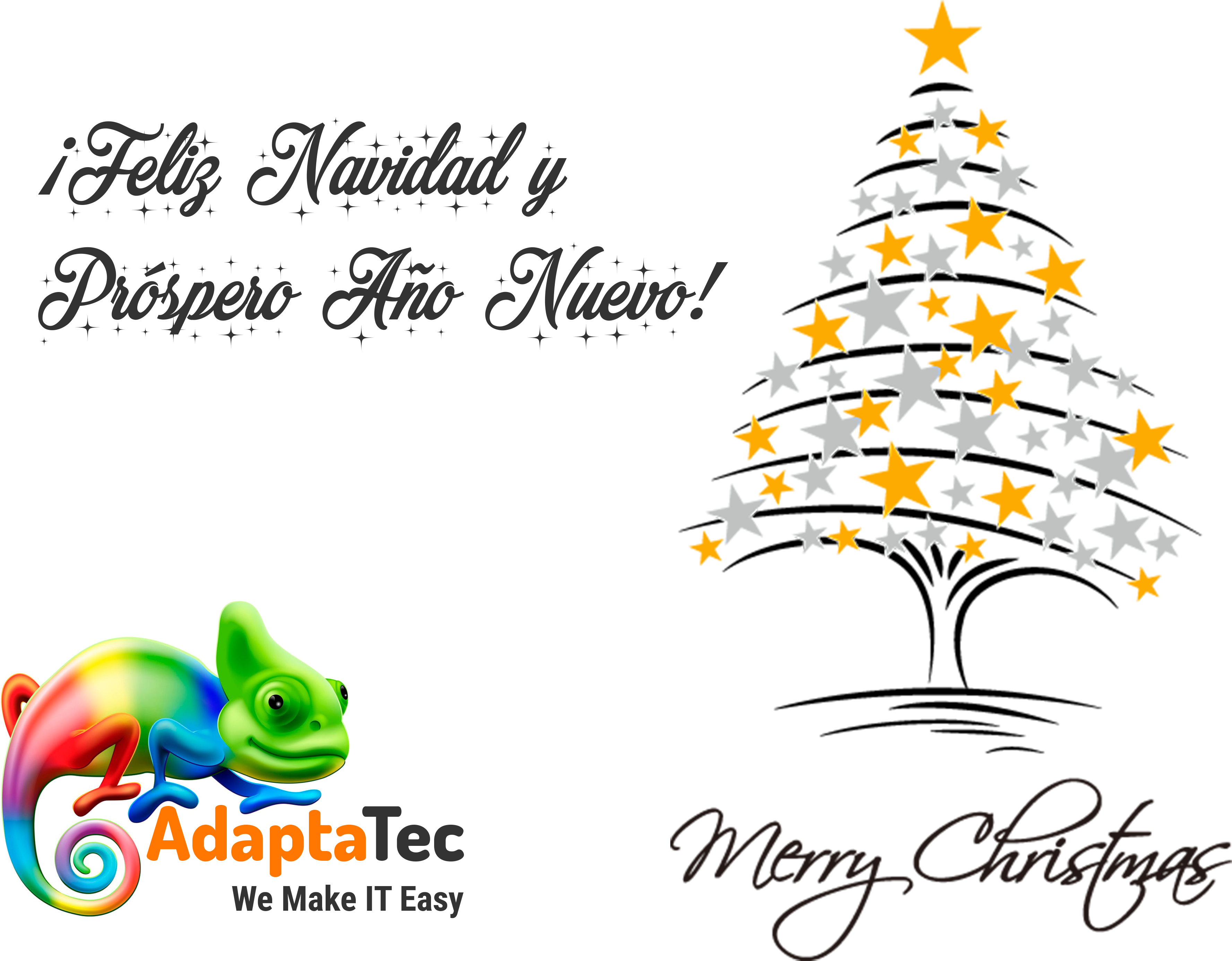 Adaptatec Os Desea Una Muy Feliz Navidad Y Un Próspero - Noel - Merry Christmas Card (3800x2850), Png Download