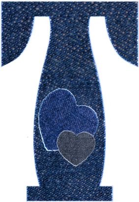 Elefante En Los Pantalones Vaqueros Con Sand A Y Coraz - Alphabet (426x428), Png Download