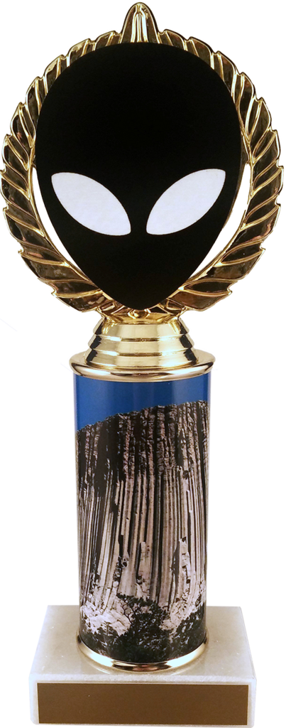 Alien Vector Cut Logo Trophy With Metal Roll Column - Devils Tower National Monument (403x1024), Png Download