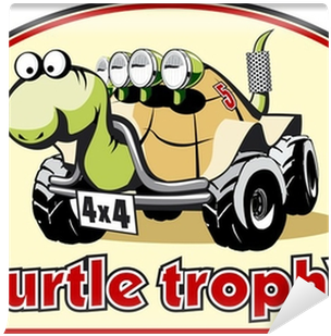 Funny Label For Off-road Trophy Wall Mural • Pixers® - Turtle Cartoon (400x400), Png Download