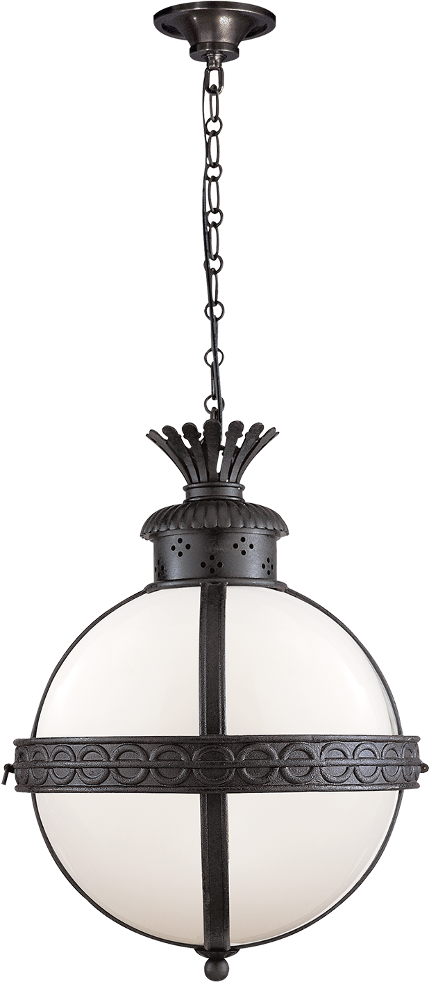 Crown Top Banded Globe Lantern In Blackened Rust With - Visual Comfort Chc2111br-wg E. F. Chapman Crown Top (1440x1440), Png Download