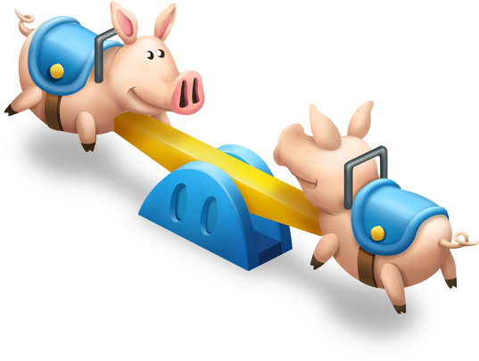 Pig Seesaw - Wiki (536x536), Png Download