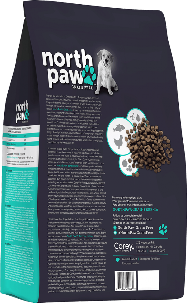 Bag-puppy Mockup Back Mar30 0 - North Paw Grain Free Puppy - 2.72 Kg (740x1090), Png Download