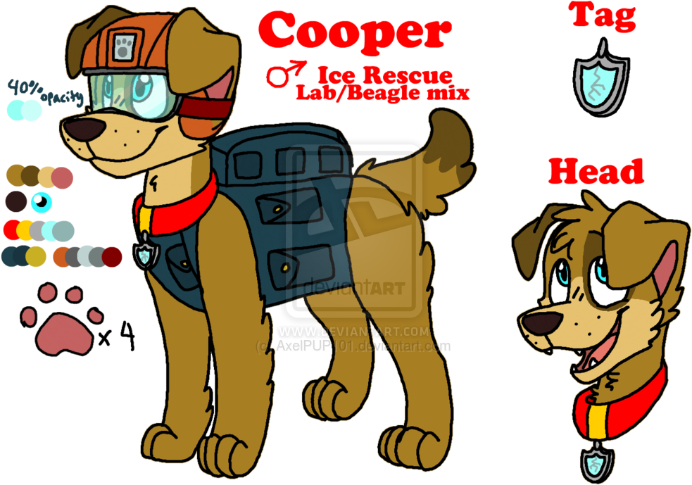 Cooper's Ref Sheet - Paw Patrol Character Made Up (1024x719), Png Download