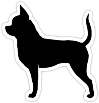 Chi - Long Haired Chihuahua Silhouette (375x360), Png Download