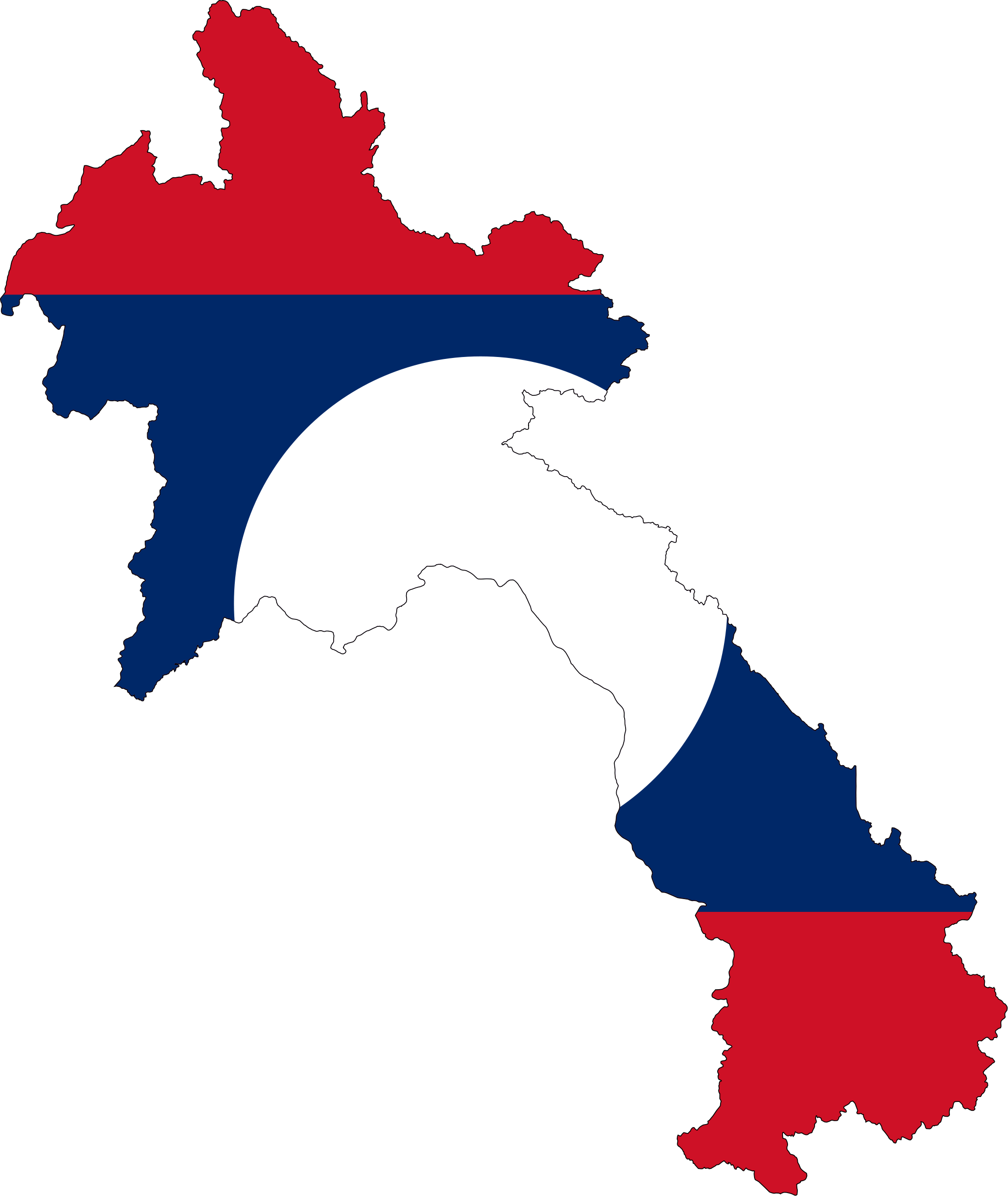 Laos Flag Map - Laos Map Vector (2048x2429), Png Download