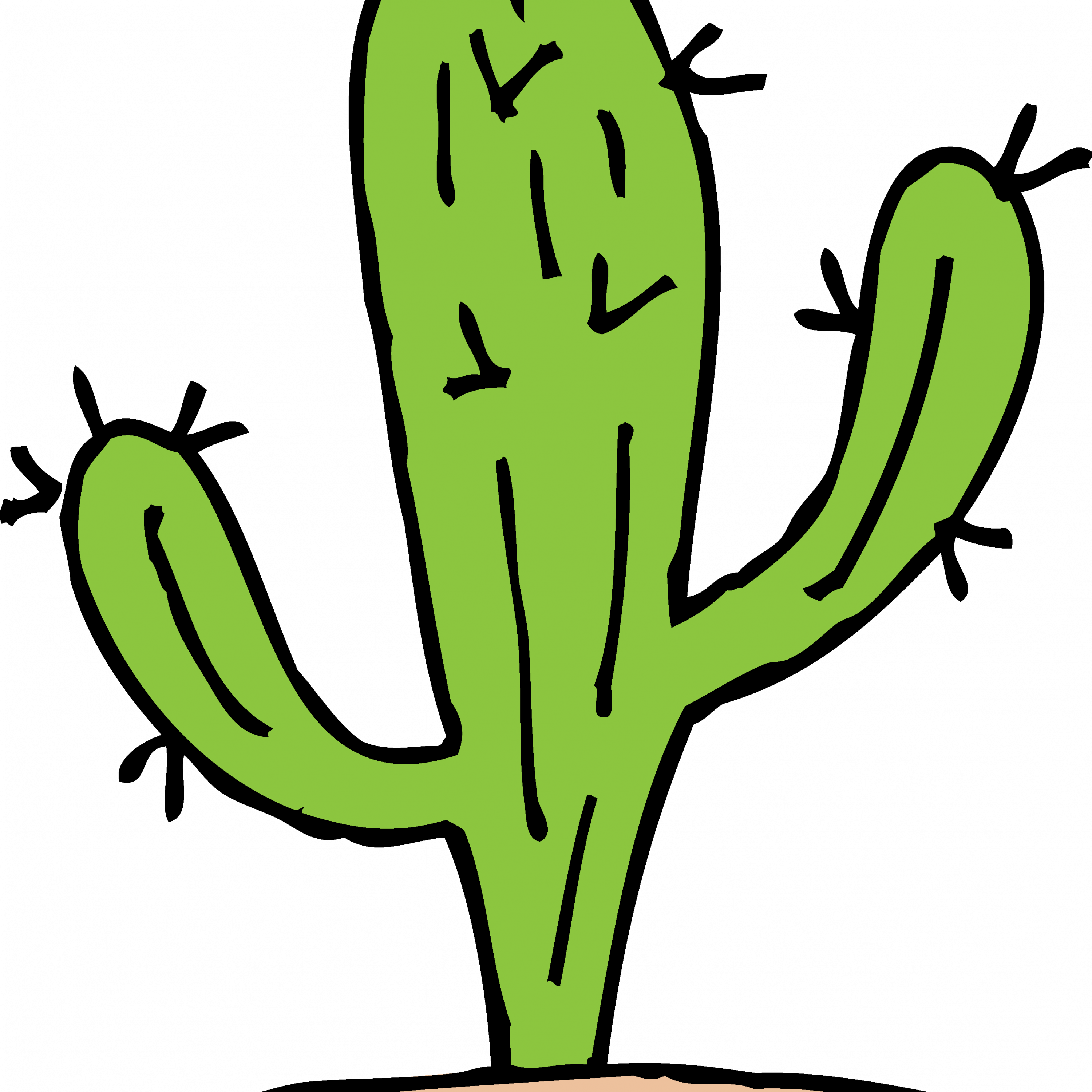Cactus Clipart New Mexico Pencil And In Color Cactus - Cactus Clipart Black And White (3000x3000), Png Download