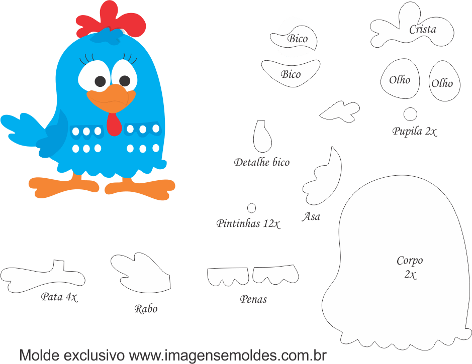 Te Dejo Las Siguientes Ideas Para Que Te Sirvan De - Molde De La Gallina Pintadita (939x725), Png Download