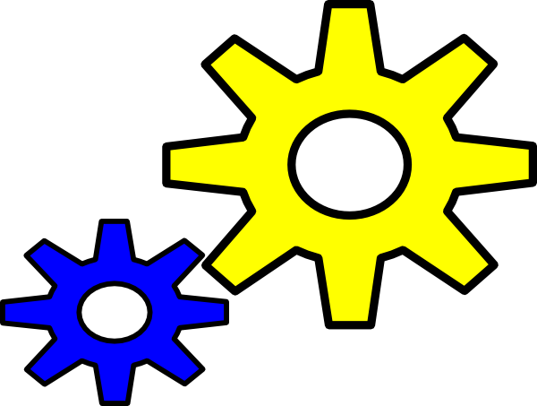 Gears Clipart Machine Gear - Free Yellow Gear Clipart (600x453), Png Download