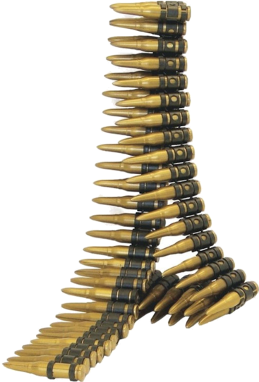 Plastic Bullet Belt - Bullet Belt Gold 96 Bullets 150 Cm Long Smiffys (366x580), Png Download