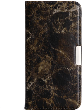 Waloo Marble Texture Leather Wallet Case For Iphone - Shop4 - Lg K10 (2017) Hoesje - Wallet Case Marmer Zwart (480x480), Png Download