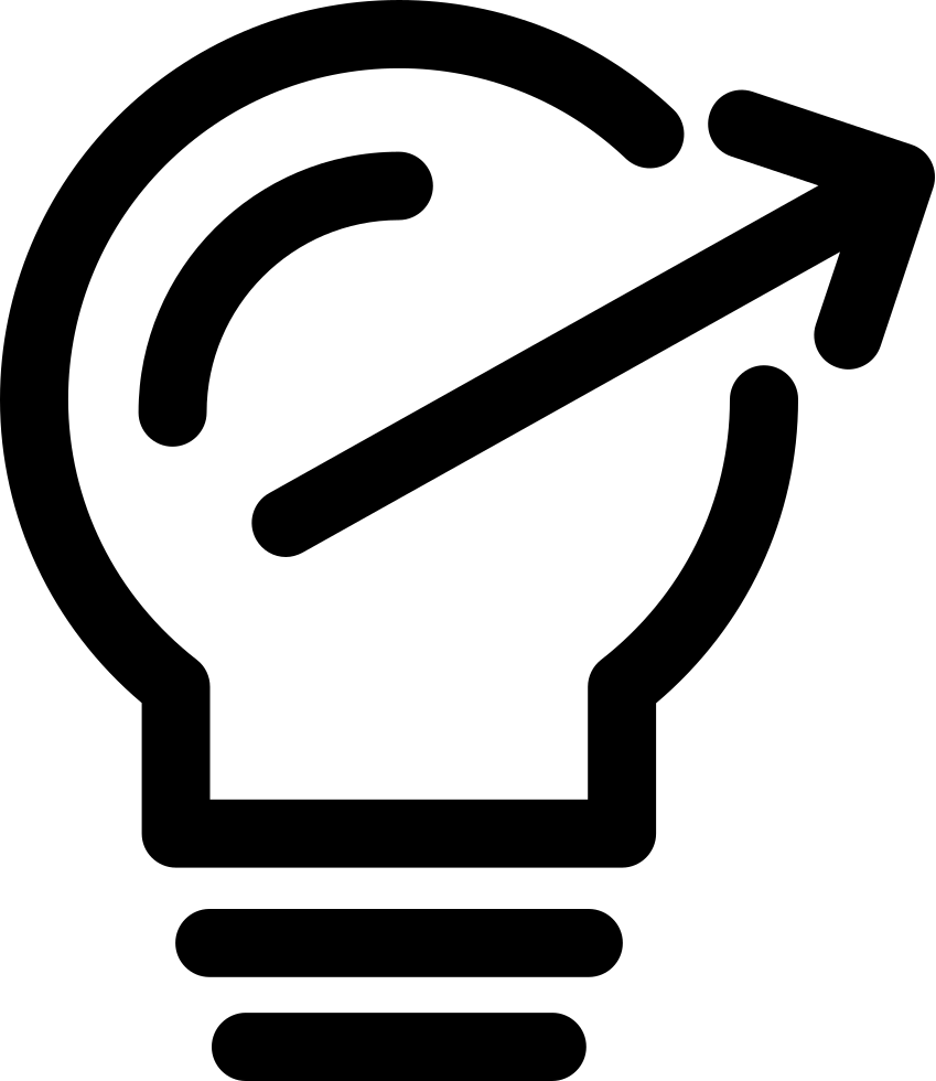 Png File Svg - Light Bulb Arrow Icon (849x980), Png Download
