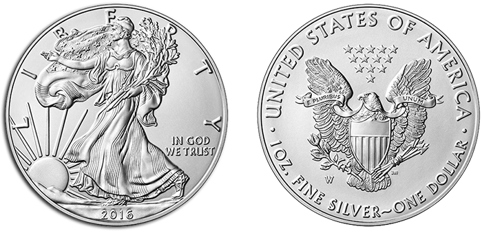 2016 American Eagle Silver Uncirculated Or - Quarter Coin 2016 (700x339), Png Download