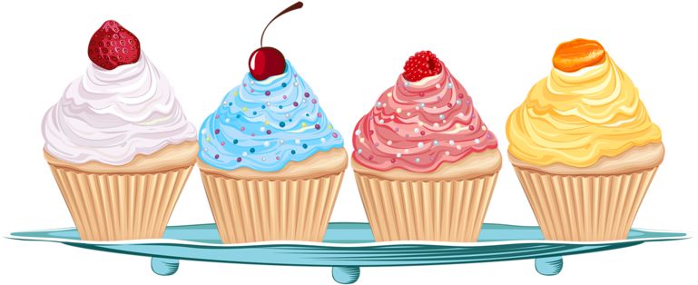 ‿✿⁀cupcakes‿✿⁀ Cake Vector, Views Album, Cupcake Cakes, - Sketsa Gambar Cupcake (800x367), Png Download