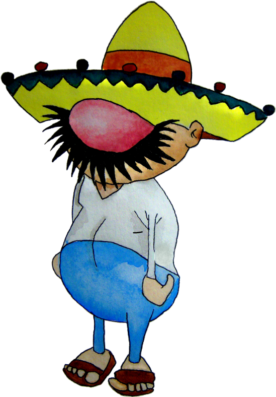 The Mexican Dude In A Poncho, Sitting On A Lawn Care - Mexican Dude (558x800), Png Download