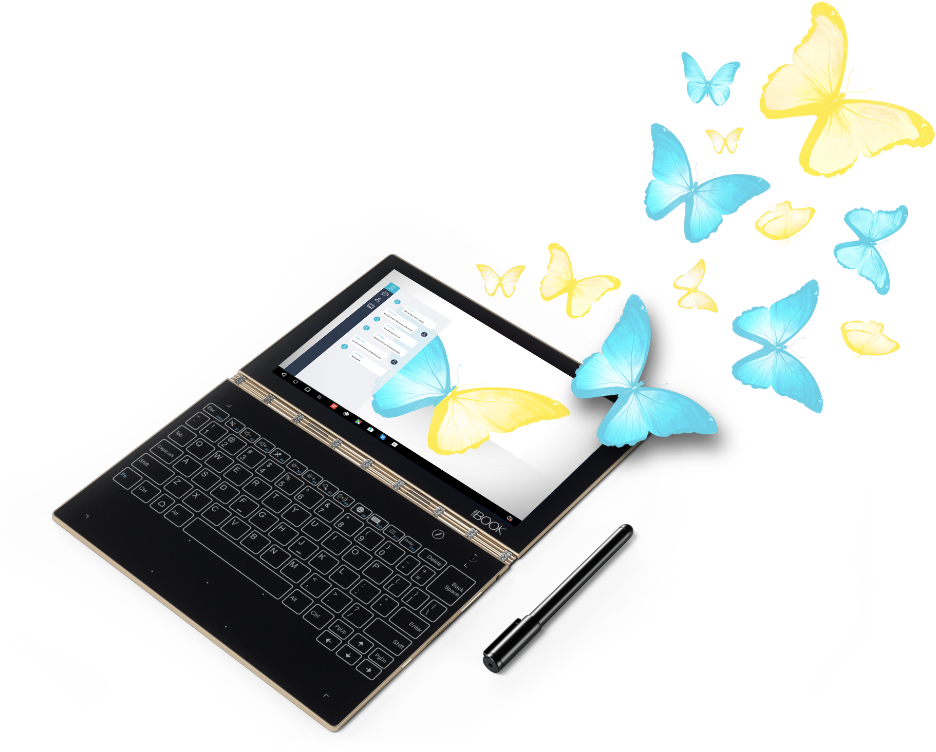 Projecting A Halo Effect On The Next Generation Of - Yoga Book French Keyboard (1899x1758), Png Download