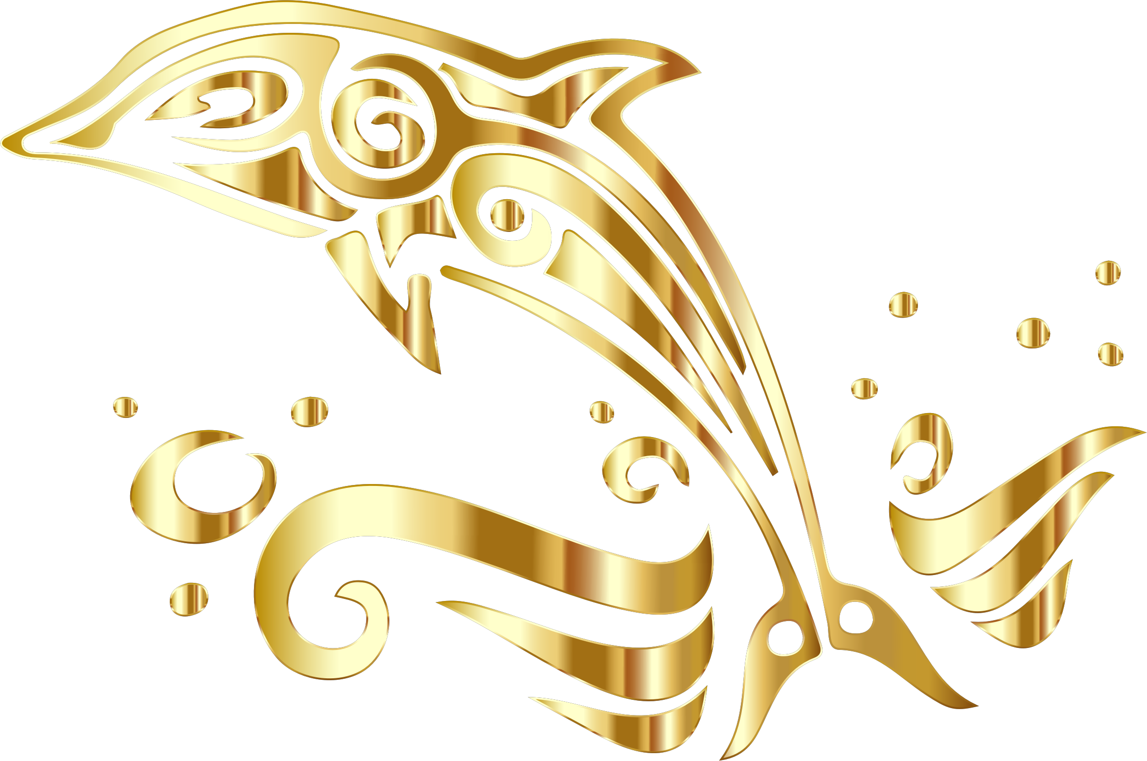 Dolphin Clipart Tribal - Transparent Background Dolphin Clipart (2344x1555), Png Download