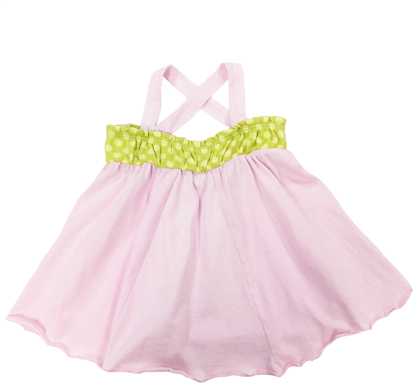 Pink Flowing Tank, Green Dot Band - Girl (1350x1350), Png Download