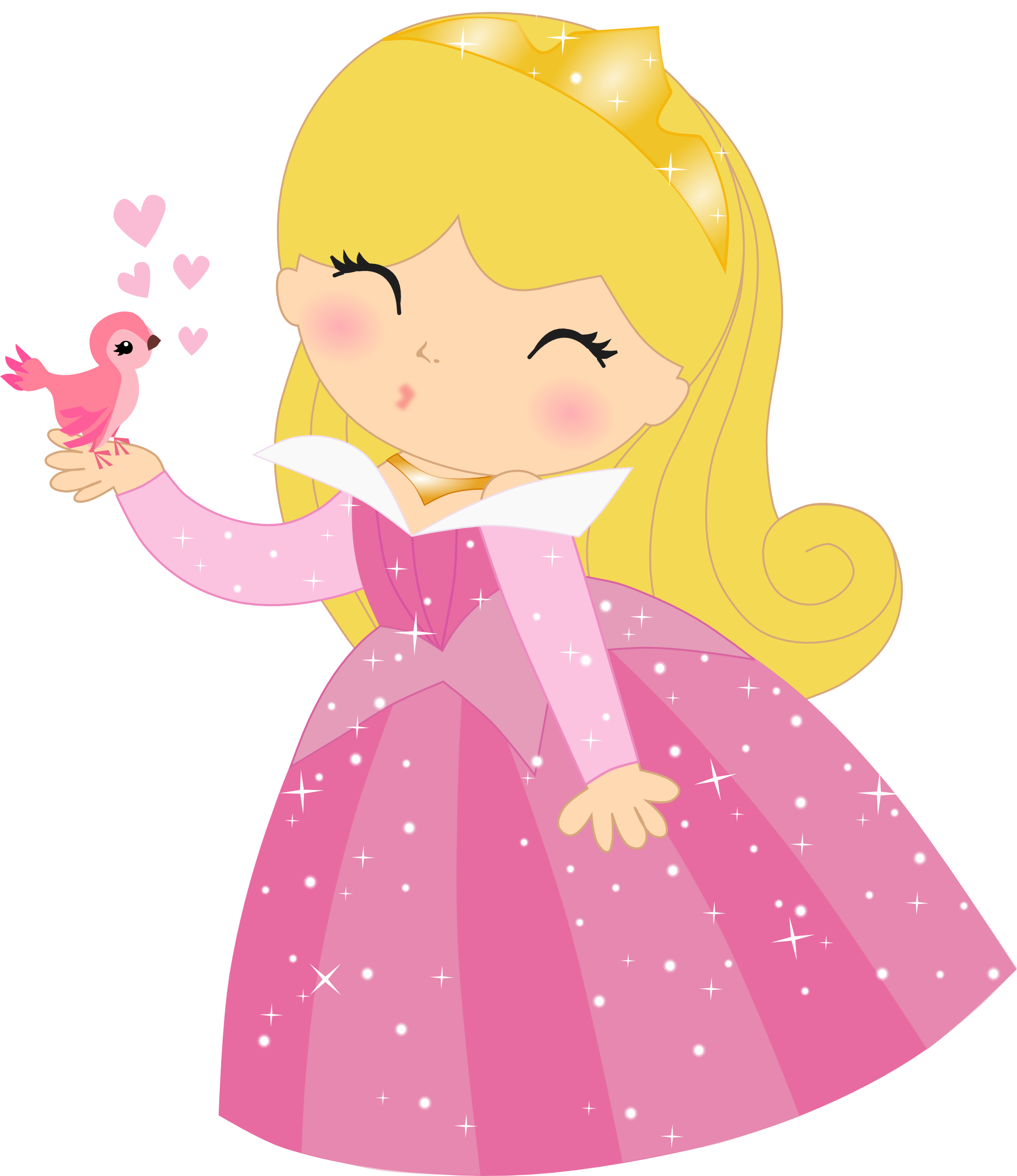 Princesas Disney Cute - Pink Princess Clip Art (2097x2425), Png Download