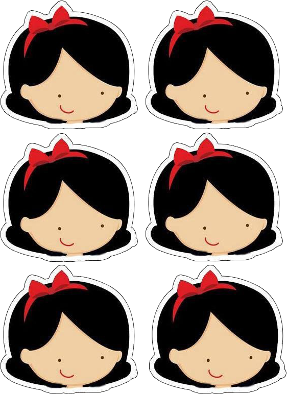 Branca De Neve Cute Princesas - Cabeça Branca De Neve (595x842), Png Download