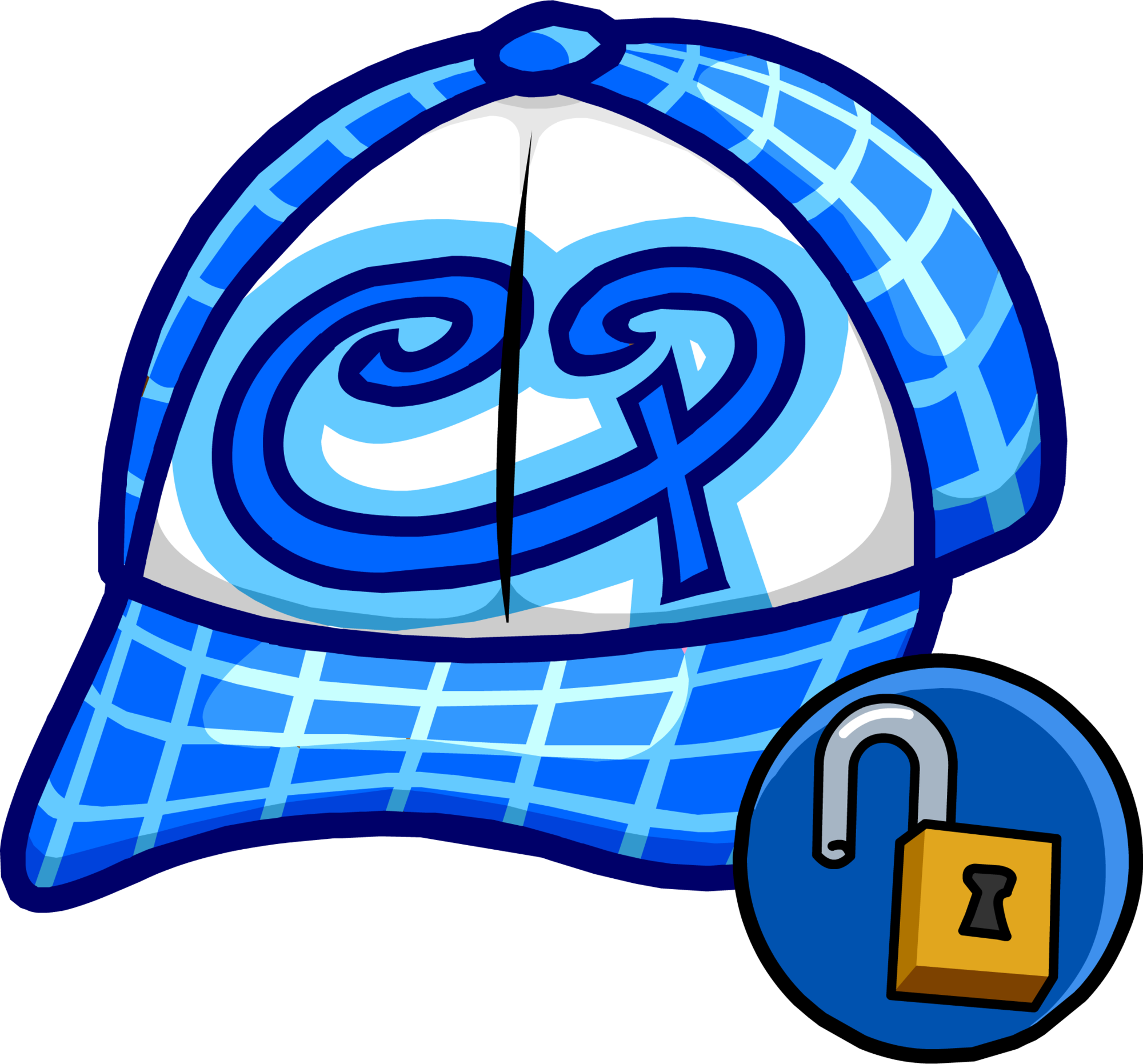 Blue Skater Hat - Club Penguin Cp Cap (2000x1862), Png Download