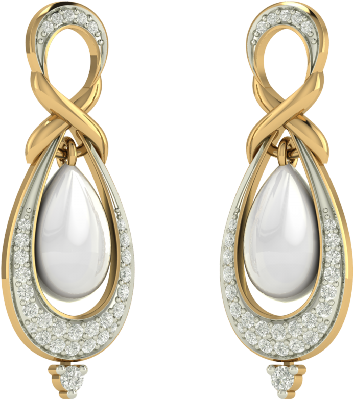 Alt="blush Baby Diamond Gold Earrings Cjer0028 Y1" - Earring (1200x1200), Png Download