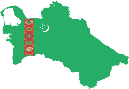 Flag Of Turkmenistan Turkmen Soviet Socialist Republic - Turkmenistan Flag Map (491x340), Png Download