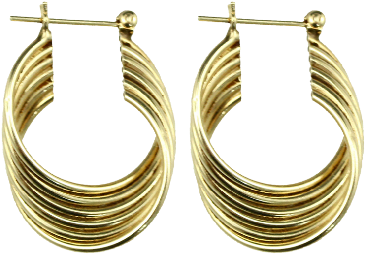 Pair Of 14k Gold Earrings - Earrings (1000x643), Png Download