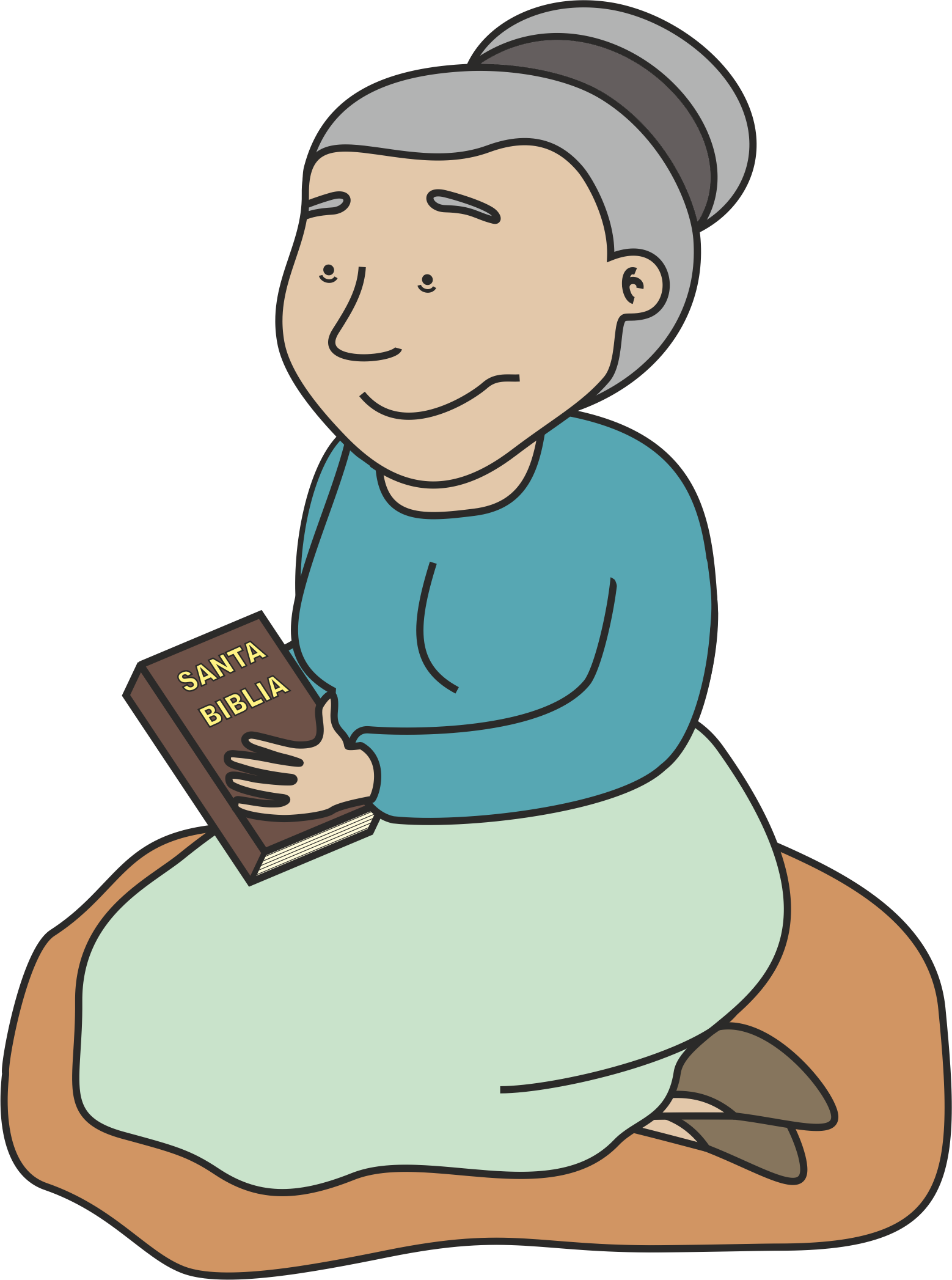 Abuelita Bibliaco - Abuela Orando Animado (1558x2094), Png Download