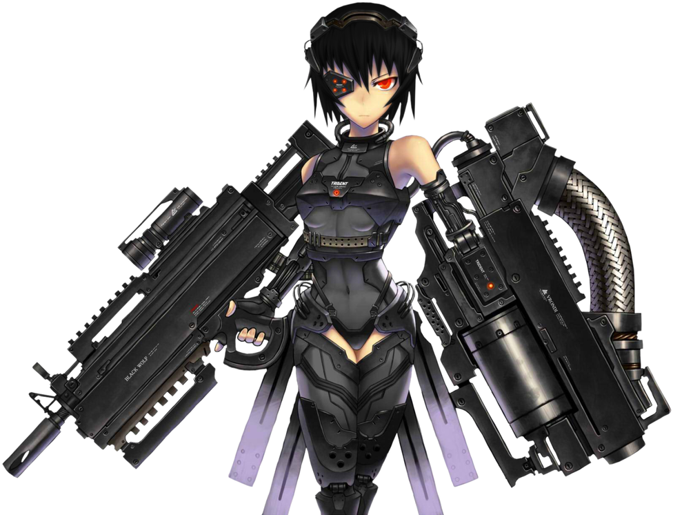 Cyborg Age - Anime Girls As Weapons (1100x785), Png Download