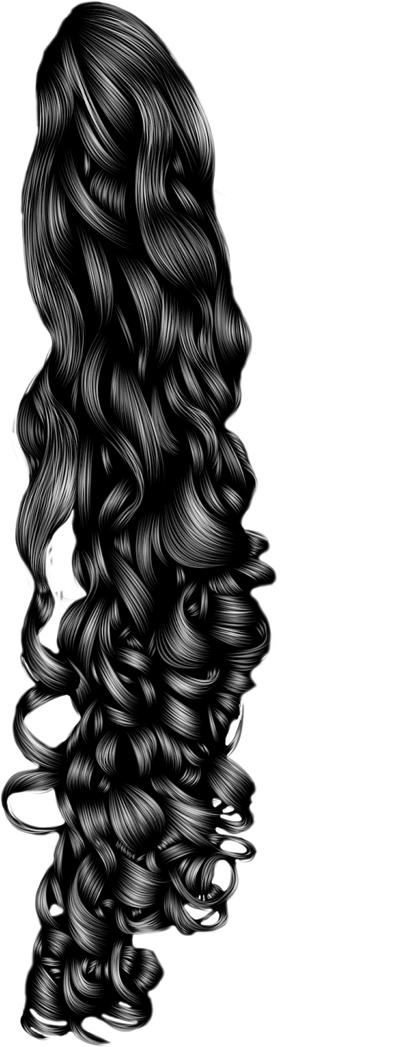 Png Pelo De Colores - Long Curly Ponytail Png (800x1600), Png Download