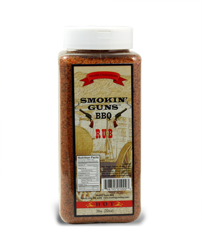 Smokin' Guns Bbq Hot Rub 2 - Smokin' Guns Sweet Heat Rub 26oz Bottle (500x500), Png Download