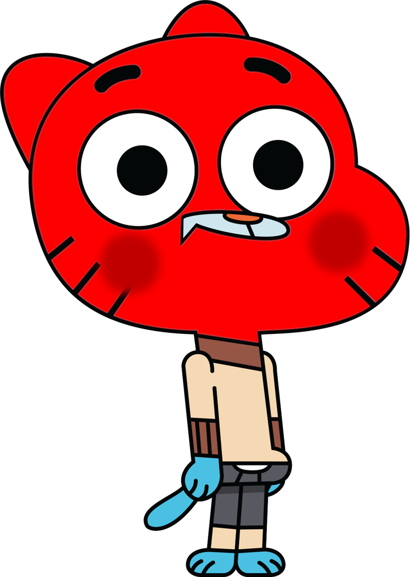 Gumball Blushing - Amazing World Of Gumball Gumball Watterson (799x1125), Png Download