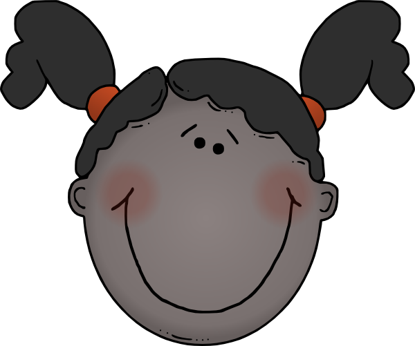 How To Set Use Blushing Girl With Pigtails Clipart - Head Cartoon (600x501), Png Download
