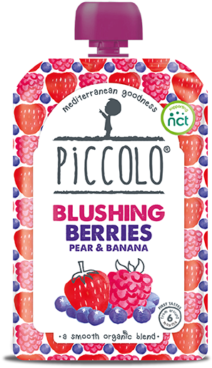 Blushing Berries - Piccolo Blushing Berries, Pear & Banana (100g) (348x600), Png Download