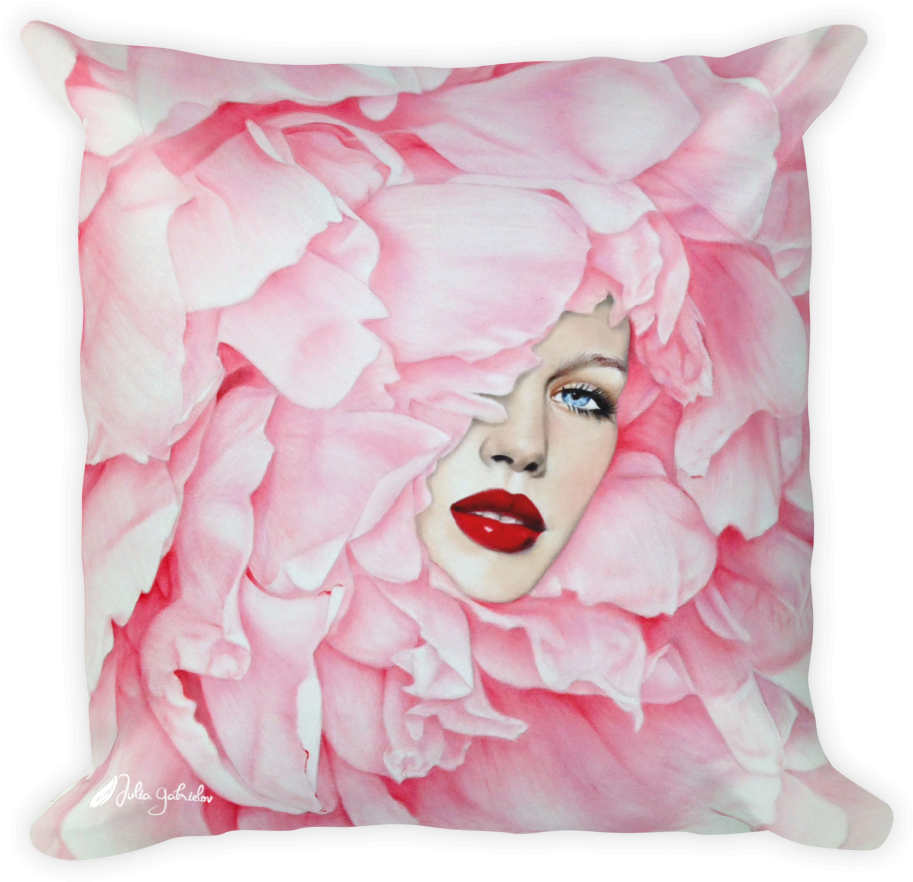 Blushing Nectar Square Print Pillow - Drawing (1000x1000), Png Download