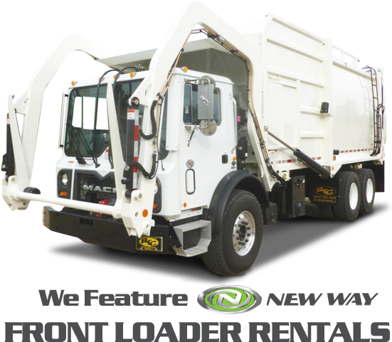 Front Loader Garbage Truck Rentals - White Front Loader Garbage Truck (550x750), Png Download