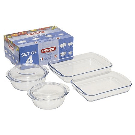 Pyrex Casserole & Roaster 4 Piece Set Grade A - Lid (800x450), Png Download