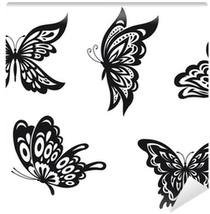 Black Butterfly Tattoo For Wrist Designs (400x400), Png Download