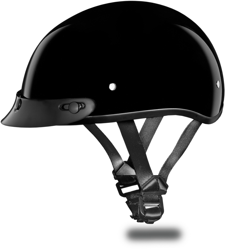 D - O - T - Approved Helmets - Dot Daytona Slim-line Skull Cap - Dull Black (1000x1000), Png Download