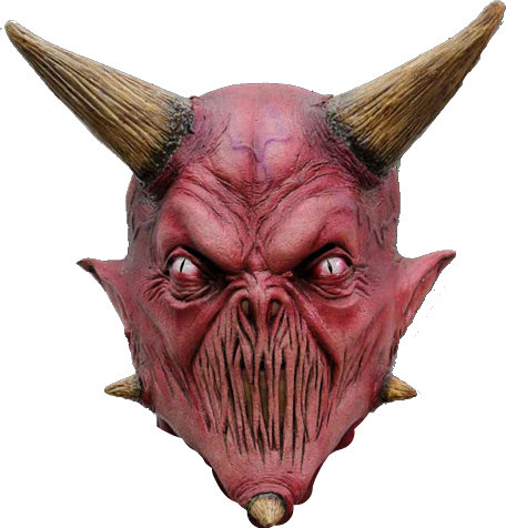 Demon Devil Oni Satan Lucifer Hell - Mask Head & Neck Magical Legend Kalifax (456x476), Png Download