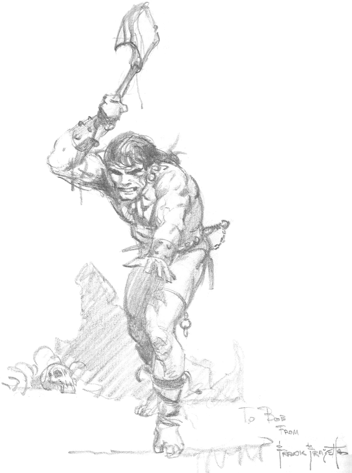 The Conan We Are Presented With Is Likely A Lawful - Frank Frazetta Sketches (1243x1600), Png Download