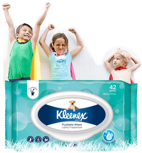 The Favourite Way For Kids To Be Independent - Kleenex Complete Clean Toilet Tissue 6pk (498x565), Png Download