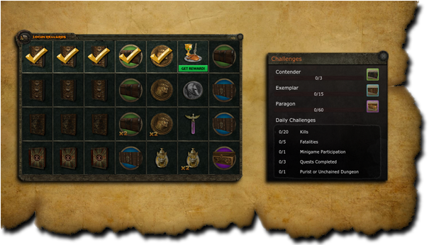 Look For The Magnifying Glass Icon On The Top-left - Age Of Conan Login Rewards (613x345), Png Download