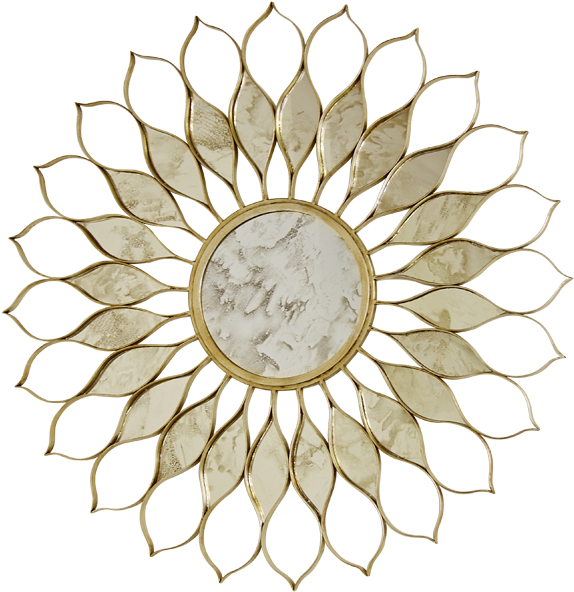 Daisy Gold Mirror - Worlds Away Daisy-g Daisy Gold Mirror (800x800), Png Download