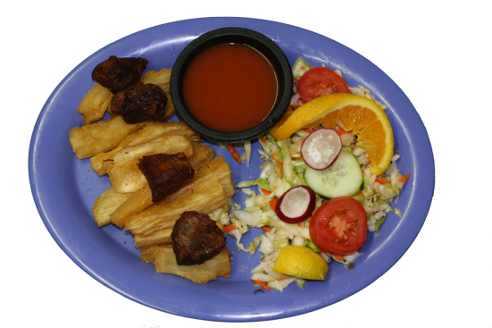 Yuca Con Chicharron - Yuca Con Chicharrón (550x650), Png Download