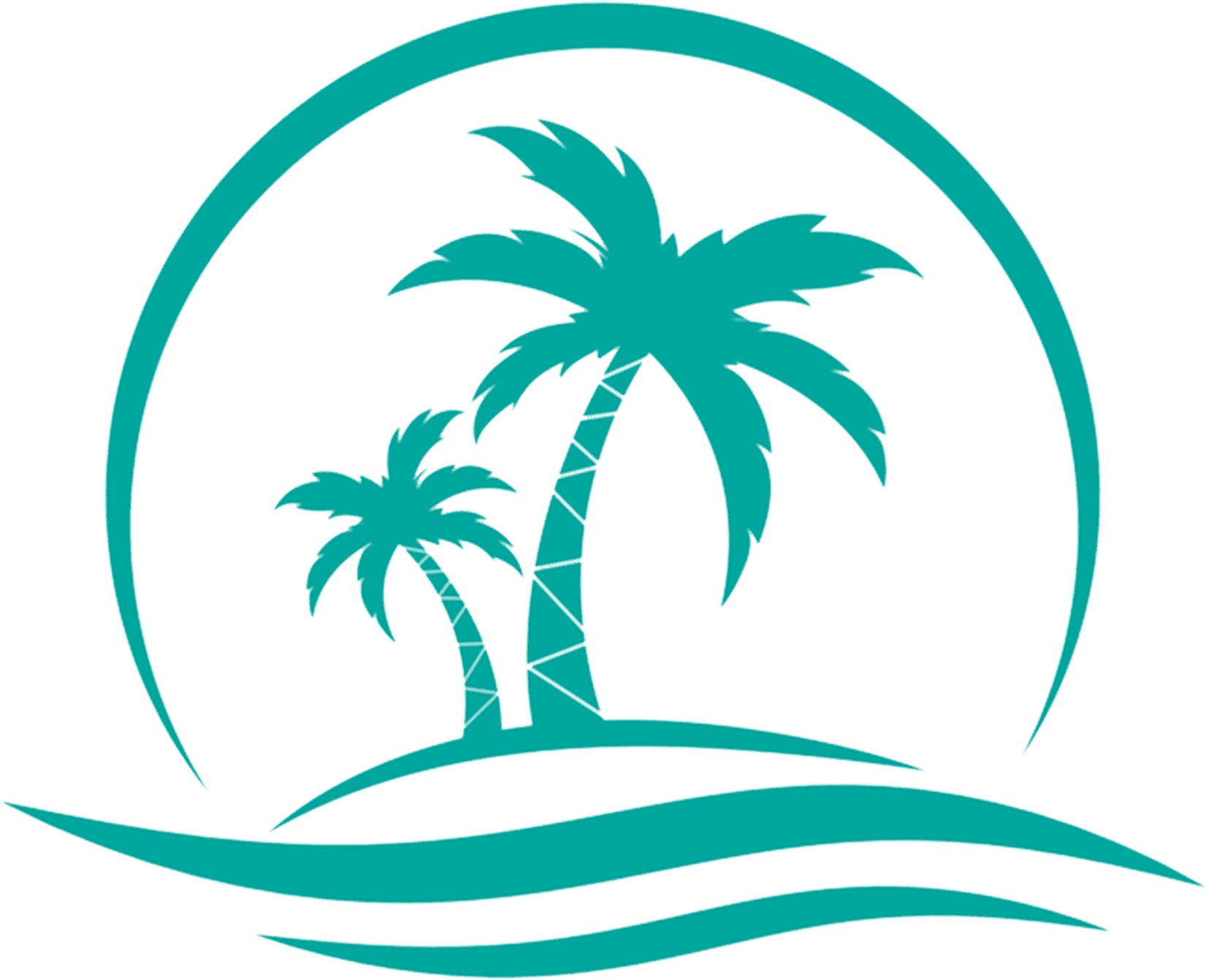 Isla Mujeres Vacation Rental - Vector Image Palms Tree Dugongs (2048x1948), Png Download
